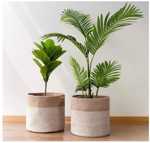 Black & Natural Gold Designer Jute Basket ( Home Decor)