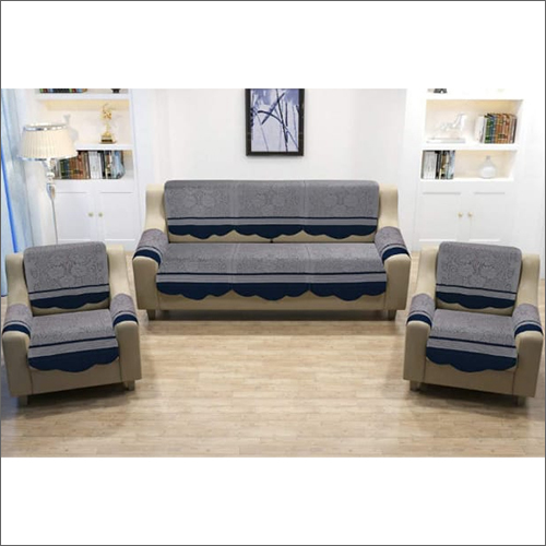 Plain Dyed 5 Seater Embossed Border Sofa Panel