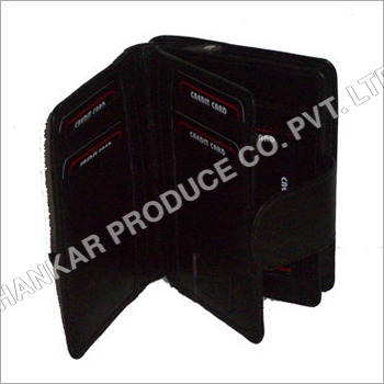 कार्ड होल्डर के साथ प्लेन लेदर वॉलेट