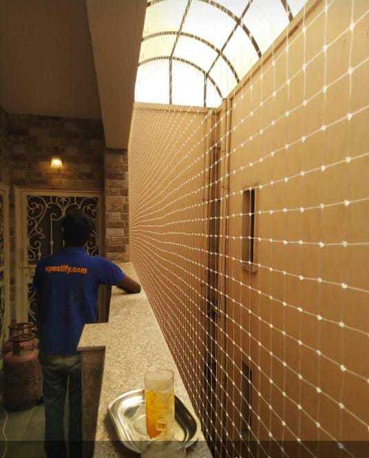 Hotel Bird Netting Application: Building