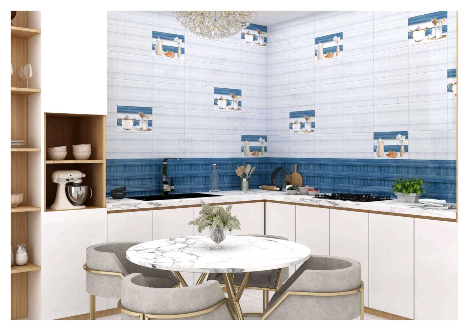 Kitchen Tiles - Ceramic Tiles 250x375 / 300x450 / 300x600 Mm | Glazed, Polished Finish, Acid-resistant, Antibacterial, Multiple Color Options