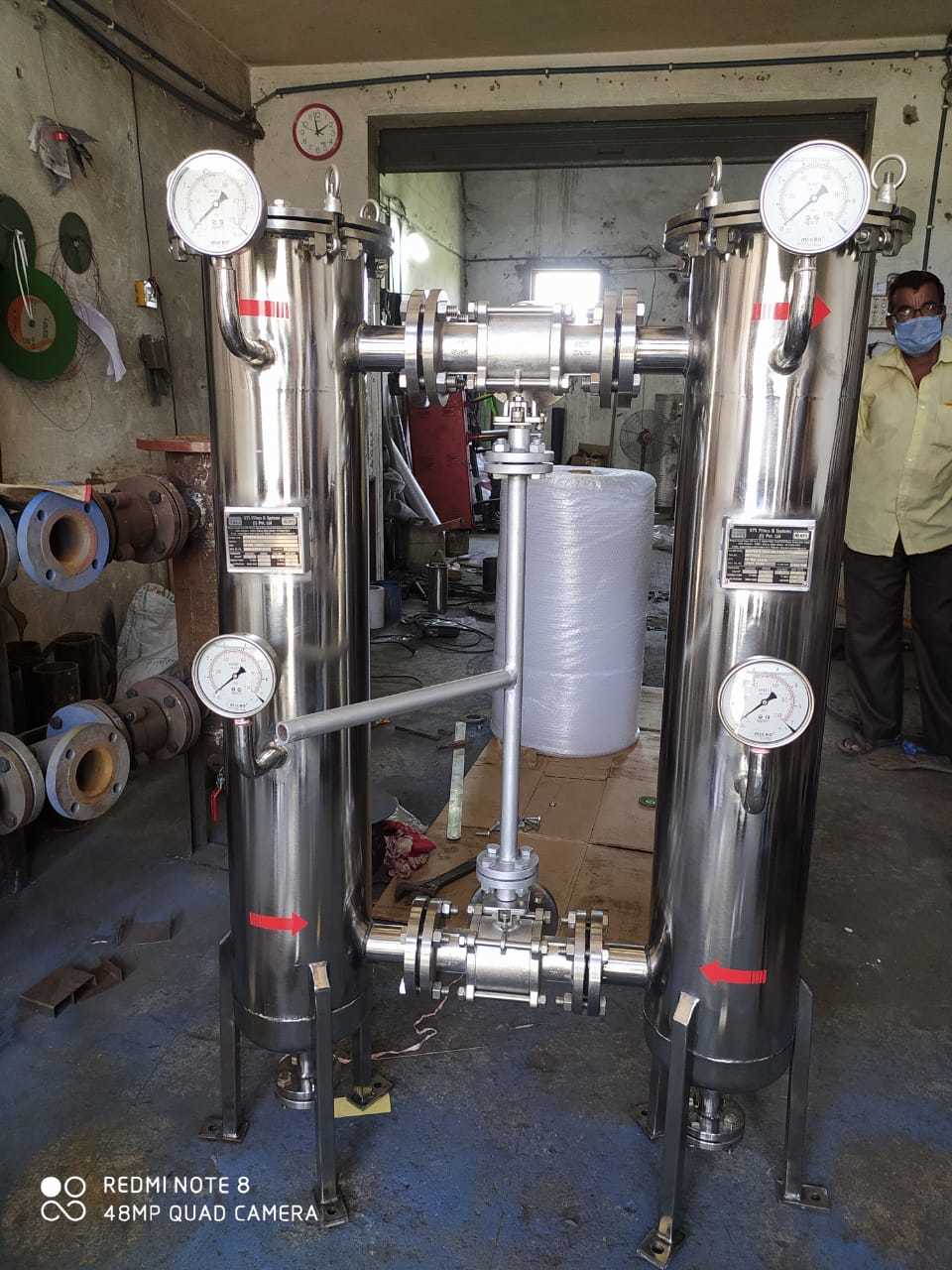 Duplex Basket Filter - Cs/ms/ss304/ss316/ss317l 40 Cm Diameter 36 Cm Height 0.5 To 6000 Micron Filtration | Easy To Clean Low Pressure Drop High Dirt Holding Capacity