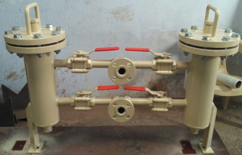 Duplex Basket Filter - Cs/ms/ss304/ss316/ss317l 40 Cm Diameter 36 Cm Height 0.5 To 6000 Micron Filtration | Easy To Clean Low Pressure Drop High Dirt Holding Capacity