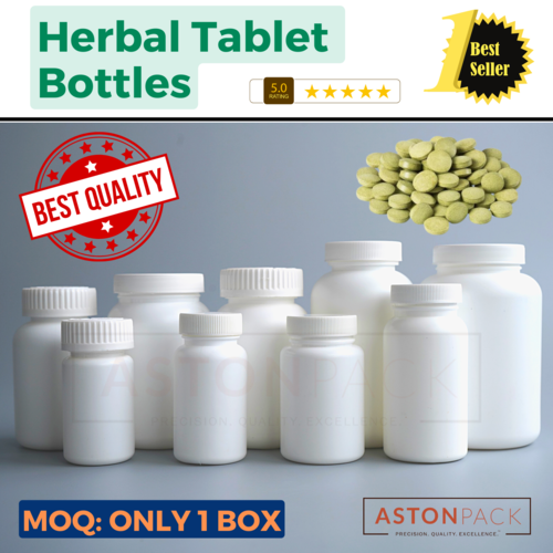 White Plastic Bottle To Pack Herbal Tablets Capacity: 10 Ton/Day
