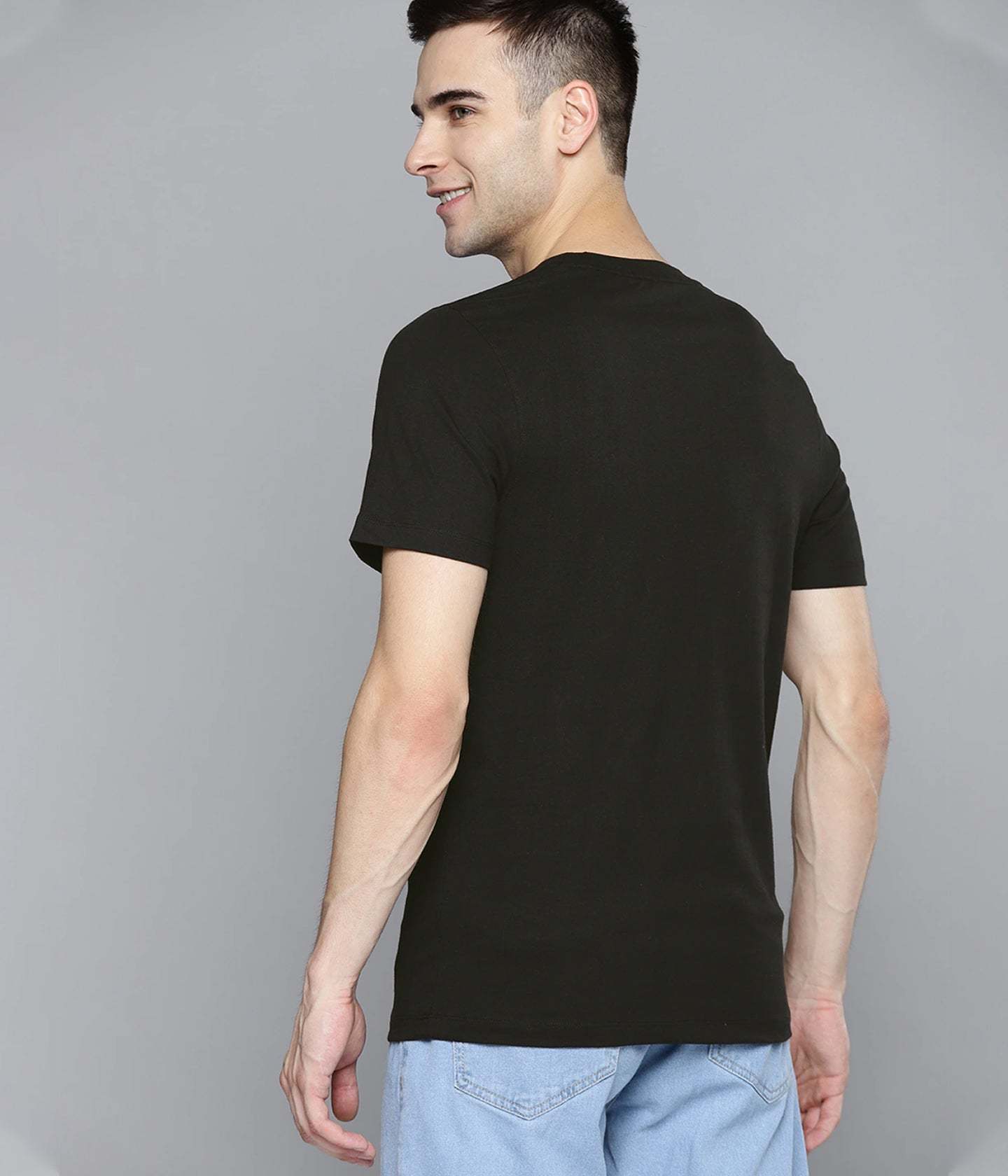 Men's Solid Black T-shirts - Cotton, Sizes S, M, L, Xl, Xxl, Available In Black, Navy, Red, Yellow, Purple, Royal, White, Grey | Short Sleeves, Casual Wear