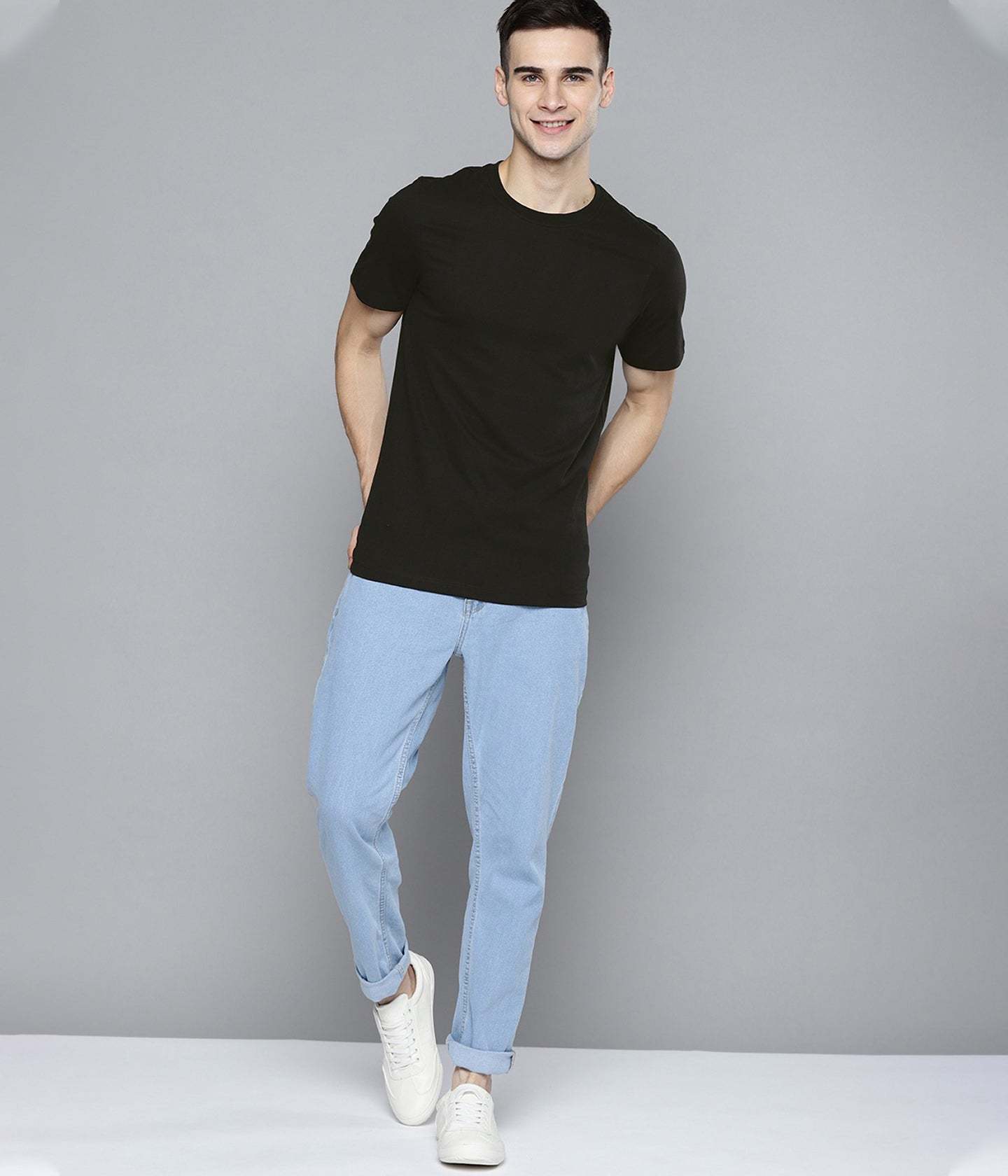 Men's Solid Black T-shirts - Cotton, Sizes S, M, L, Xl, Xxl, Available In Black, Navy, Red, Yellow, Purple, Royal, White, Grey | Short Sleeves, Casual Wear