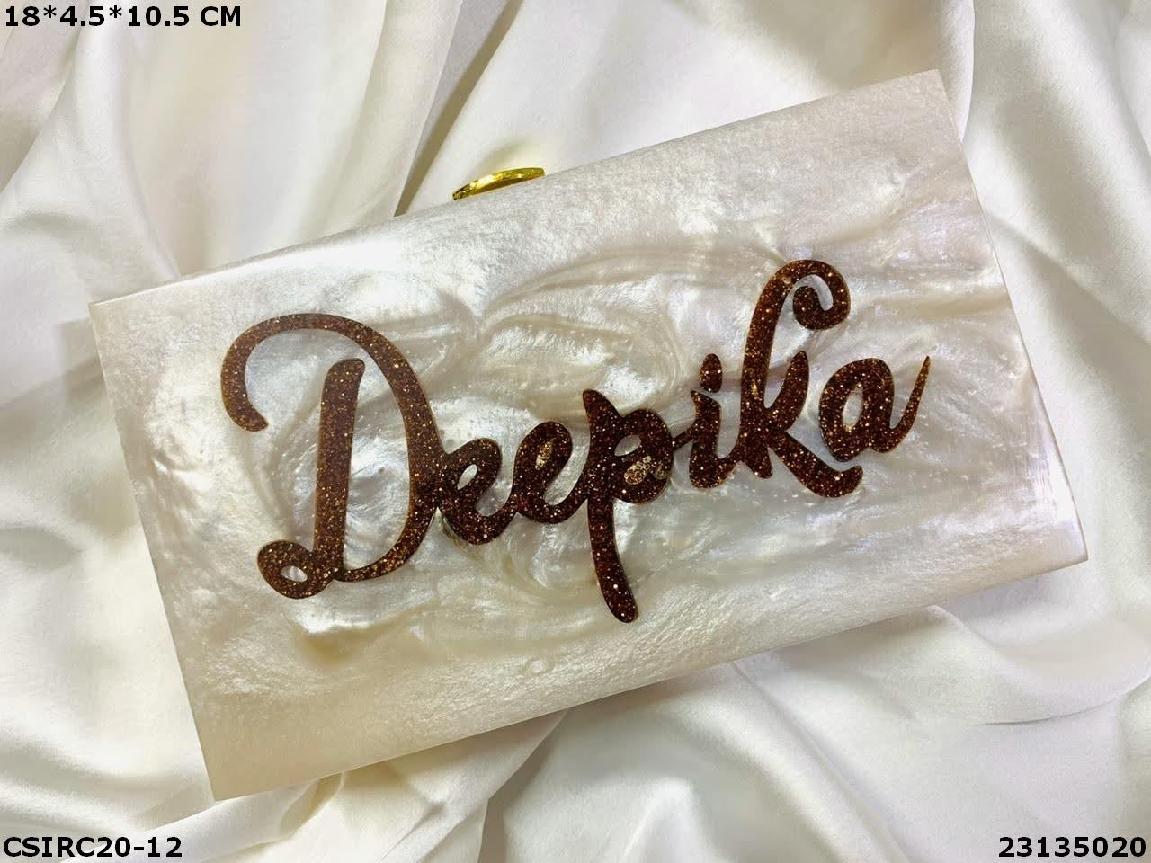 Multi Personalized Name Resin Clutch Bag