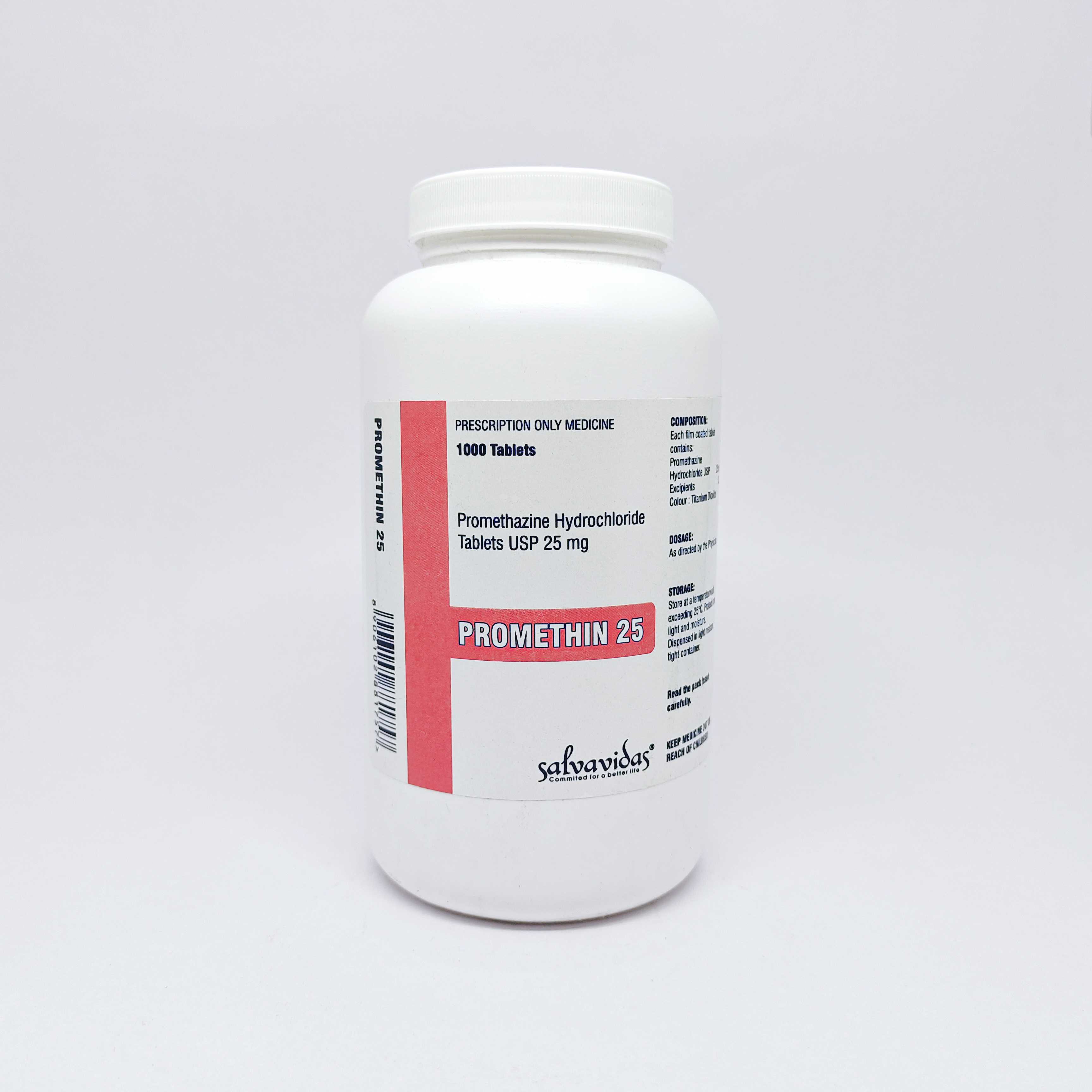 Promethazine Hydrochloride Tablets - 25 Mg, Anti-allergic & Sedative Agent | Ideal For Allergy Treatment, Nausea Relief, Sleep Aid, Adult Use