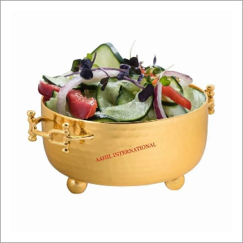 Polished Salad Bowl Stainless Steel With Buckle Handle