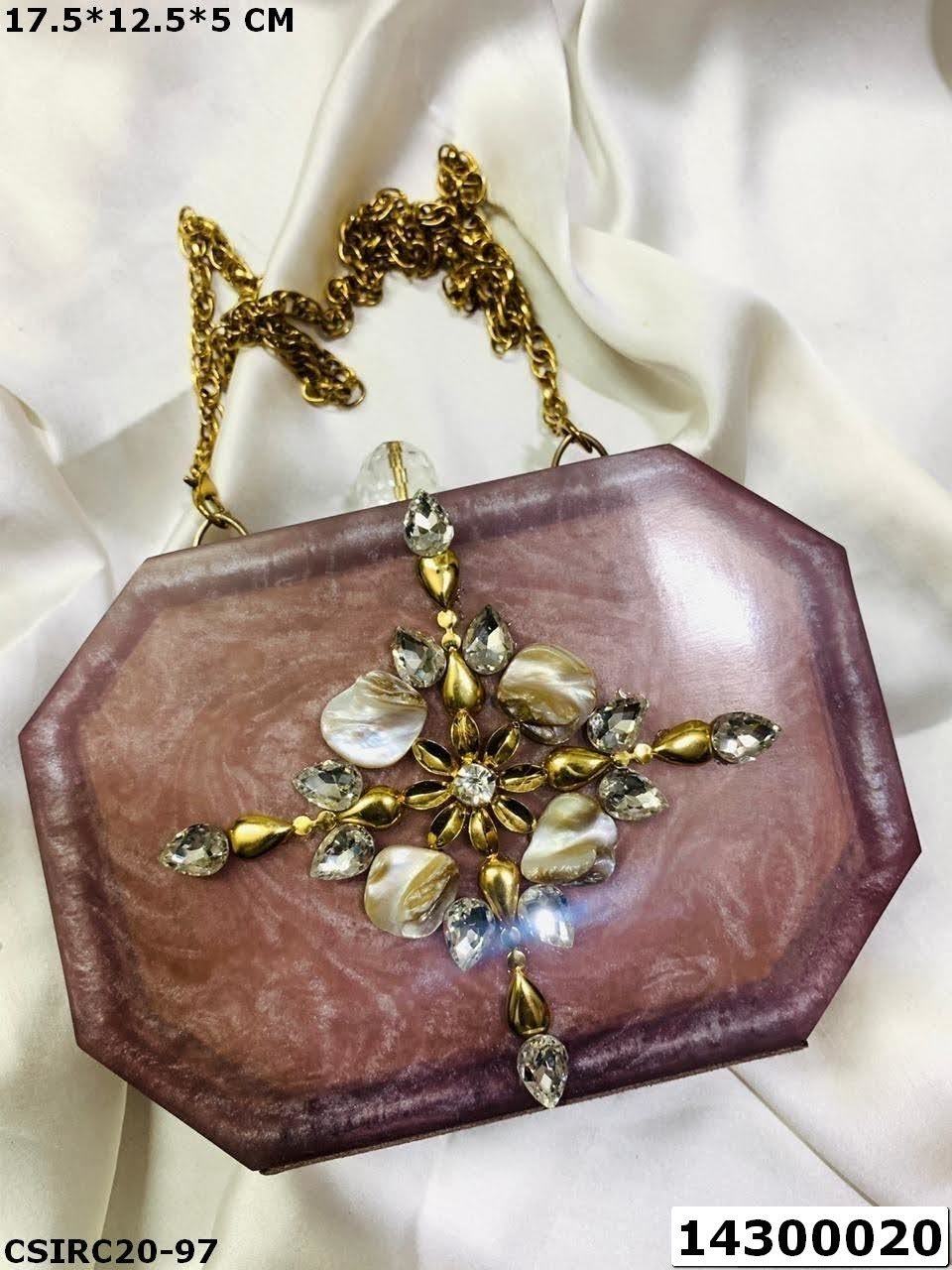 Bridal Resin Clutch Bag - Handmade Design Multi-color Elegance | Perfect For Women's Special Occasions