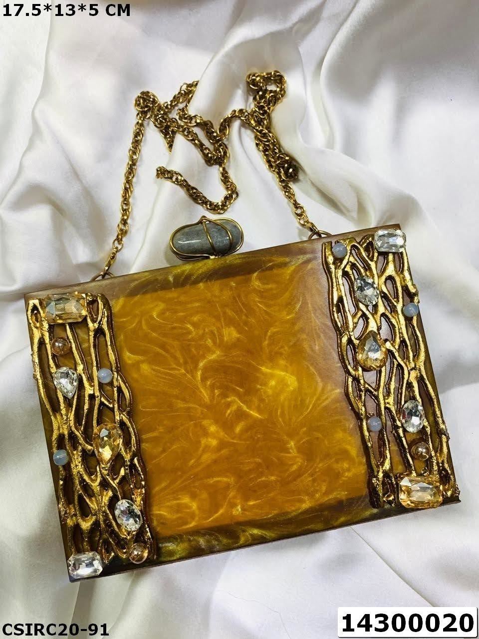 Bridal Resin Clutch Bag - Handmade Design Multi-color Elegance | Perfect For Women's Special Occasions