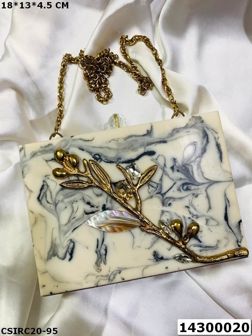 Bridal Resin Clutch Bag - Handmade Design Multi-color Elegance | Perfect For Women's Special Occasions