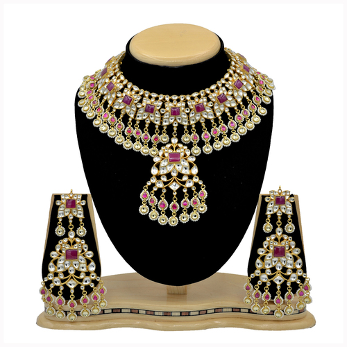 Pachi Kundan Necklace Set Ruby