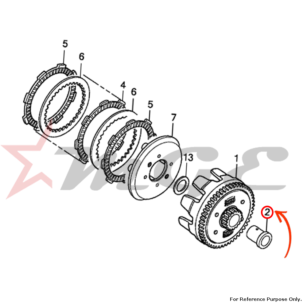 Guide, Clutch Outer For Honda Cbf125 - Reference Part Number - #22115-ksp-910 - Material: As Per Photo