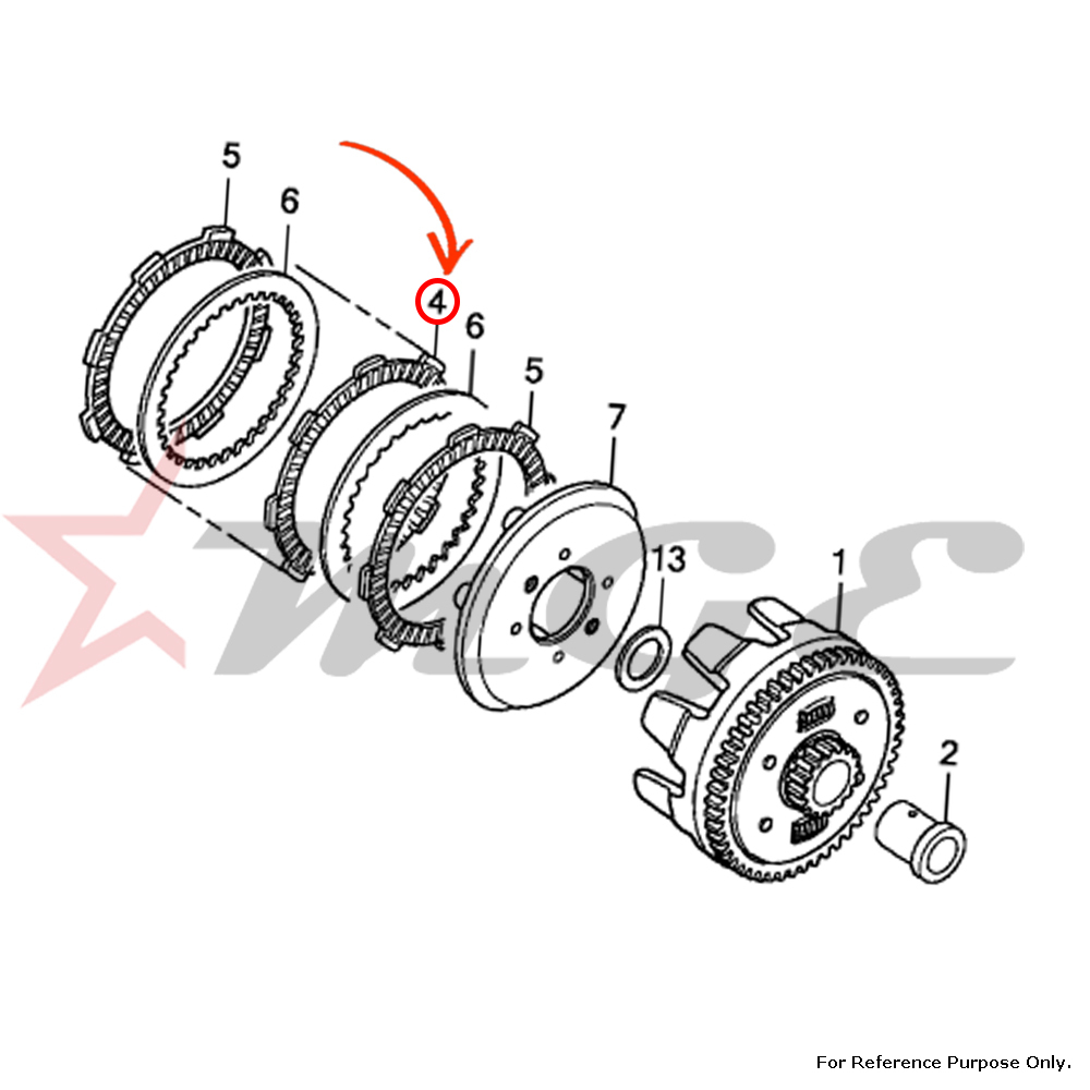 As Per Photo Disk, Clutch Friction(4x8x45) For Honda Cbf125 - Reference Part Number - #22201-kpm-850