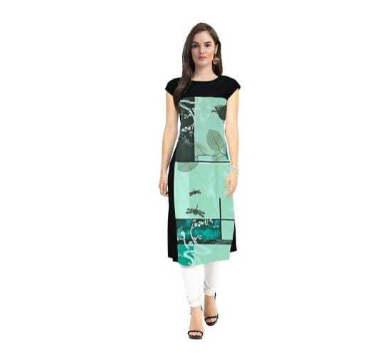 Ladies Kurti - Premium Quality American Crepe Fabric, M To 3xl Sizes Available | Breathable, Washable, Printed Design, Short Sleeve Style
