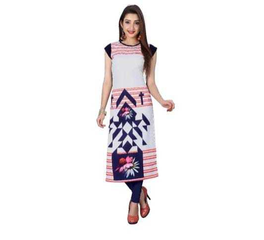 Ladies Kurti - Premium Quality American Crepe Fabric, M To 3xl Sizes Available | Breathable, Washable, Printed Design, Short Sleeve Style