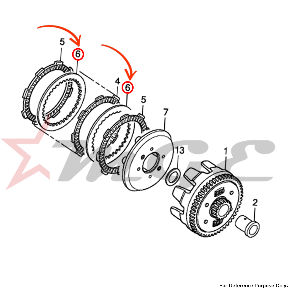 As Per Photo Plate, Clutch For Honda Cbf125 - Reference Part Number - #22321-kps-900