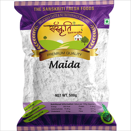 Maida Flour - 500g Pack, 100% Natural Refined Wheat, 1% Fat, Neutral Flavor, 12% Moisture, 9% Protein, Airtight Packaging, Adulterants and Preservatives Free