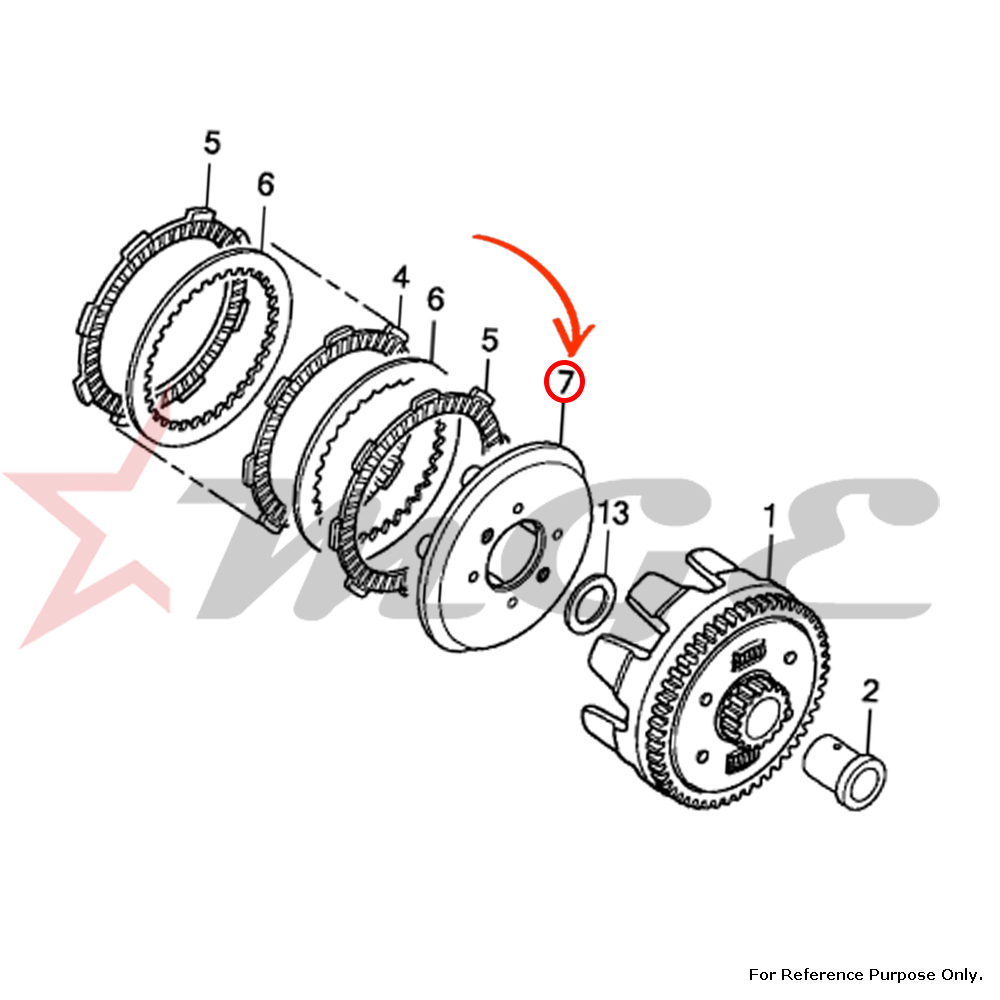 As Per Photo Plate, Clutch Pressure For Honda Cbf125 - Reference Part Number - #22355-kte-910, #22355-krm-840