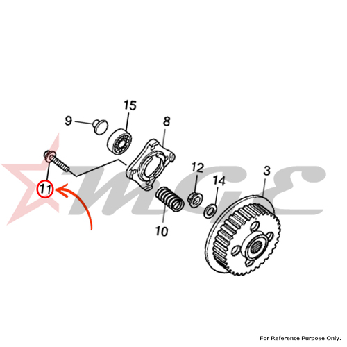 फोटो बोल्ट के अनुसार, निकला हुआ किनारा, होंडा Cbf125 के लिए 6X25 - संदर्भ भाग संख्या - #90008 -Krm-840