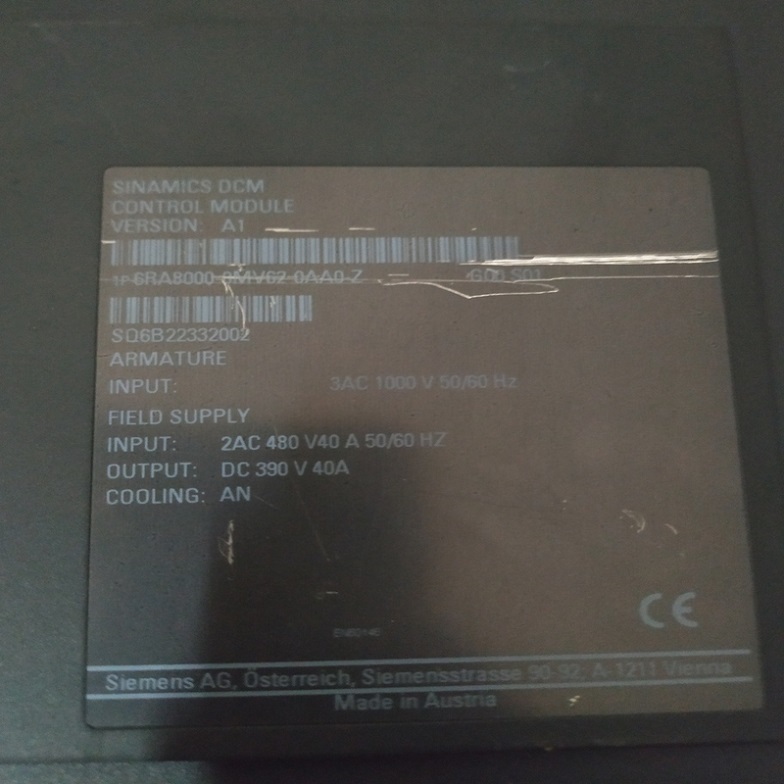 Siemens Sinamics 6ra8000-0mv62-0aa0-z Dcm Control Module Drive