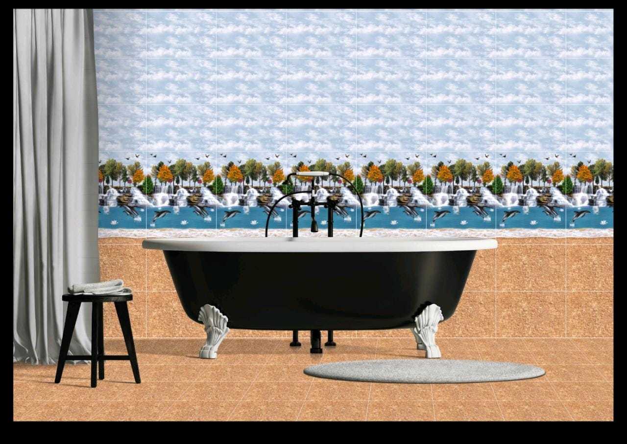 Fish Tiles - Ceramic, 250x375/300x450/300x600 Mm, Beige/blacks/blues/greens/oranges, Glossy & Textured Finish, Acid-resistant, Antibacterial, Non-slip