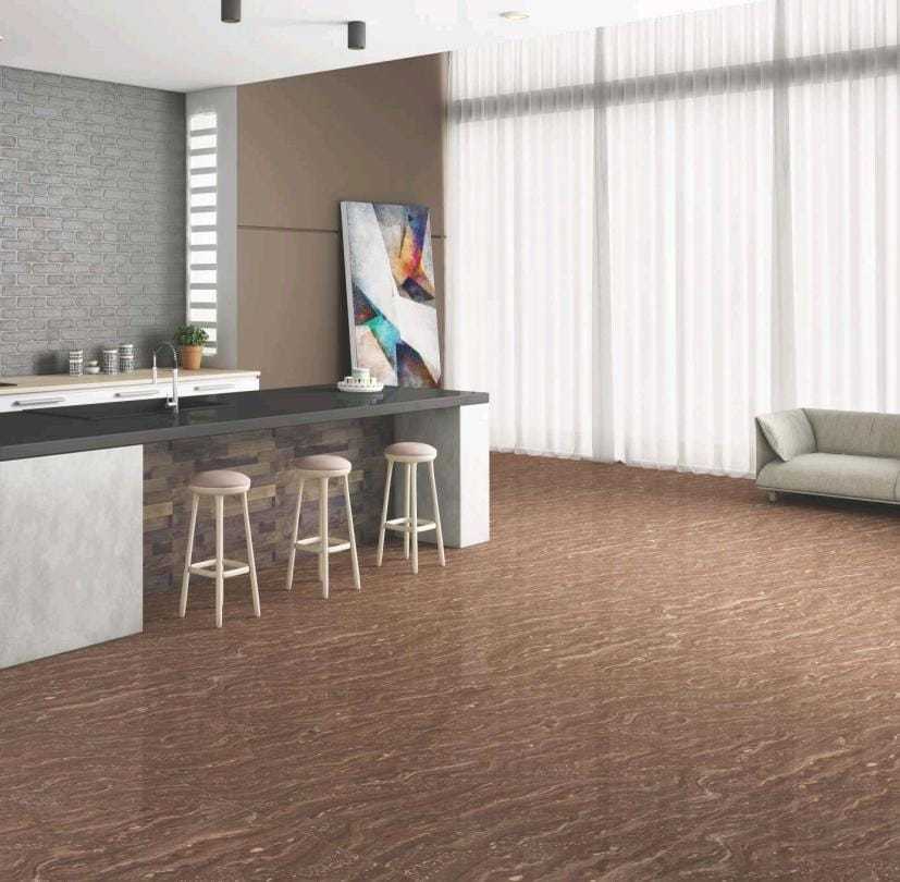 Ocean Series Double Charge Porcelain Tiles - 600x600 / 800x800 / 600x1200 Mm, White, Pink, Almond, Green, Beige, Slate, Platinum Colors, Acid-resistant, Antibacterial, Polished Finish, Super Glossy, Premium Grade