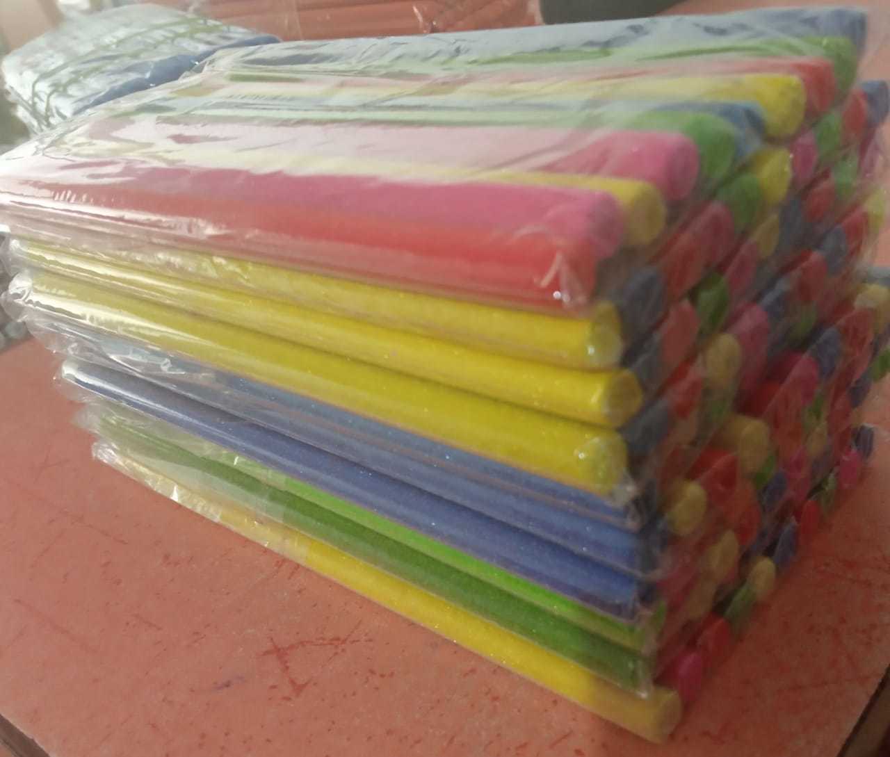 Velvet Paper Pencil - Black, 7 Inch X 1/4 Inch, Very Dark Lead, Smooth Finish | Dual Plastic Bag Packing, Ideal For All Children