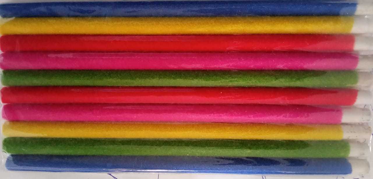 Velvet Paper Pencil - Black, 7 Inch X 1/4 Inch, Very Dark Lead, Smooth Finish | Dual Plastic Bag Packing, Ideal For All Children
