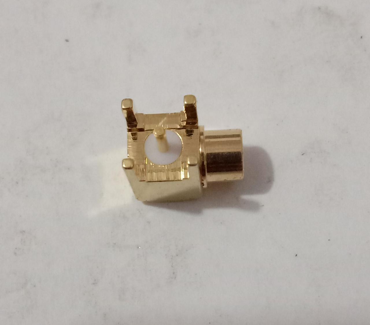 Mcx F Ra Pcb Mount - 50 Ohm, Dc-7.5 Ghz, Vswr Dc-3ghz, Dielectric Voltage 1000v, 50w Power, Brass Material, 10g Weight | Rf Telecommunication Solution