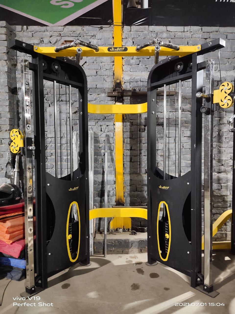 Functional Trainer Machine - Soft Foam Seat, Rectangular 12 Gauge Steel Frame | Advanced Double Effect Welding, Adjustable Operation For Core Strength And Muscle Gain