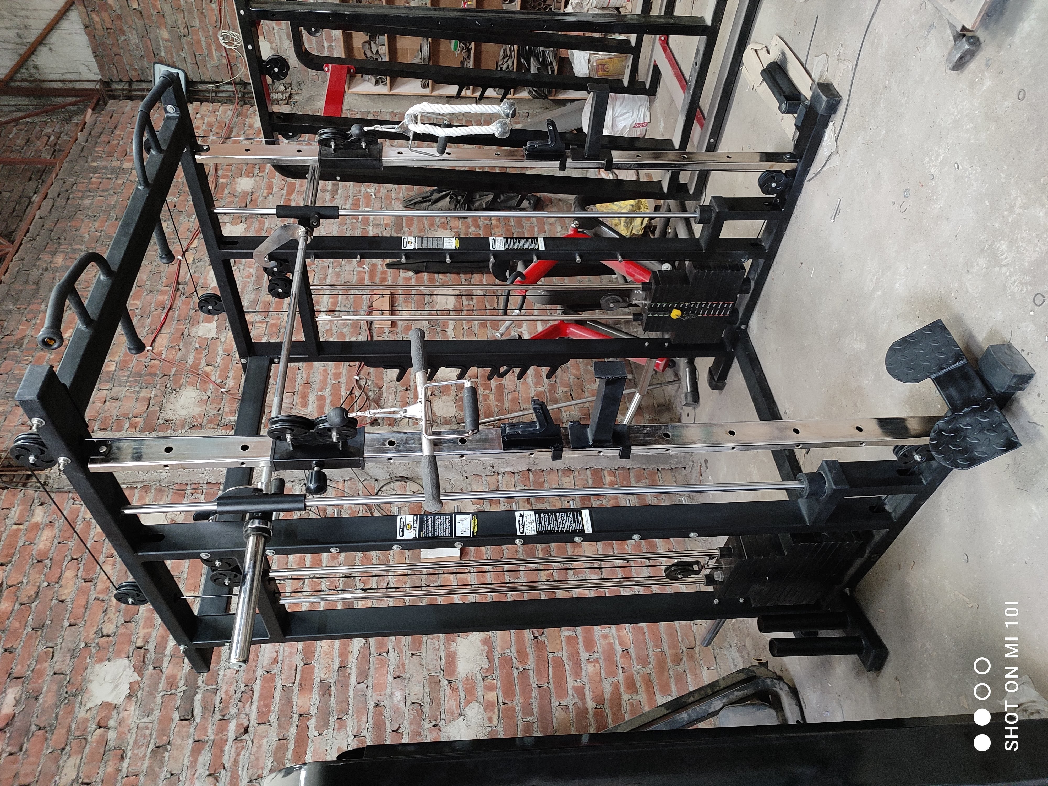 Multi Station Functional Trainer With Smith Machine - 12 Gauge Steel Tubing, 80 Kg Weight Capacity | Adjustable Design, Soft Foam Seat, Advanced Double Effect Welding Technology, Commercial Grade
