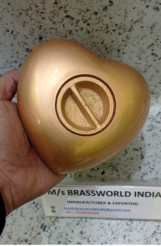 Brass Silver Heart With Golden Two Paws Engraved Pet Cremation Urn Funeral Supplies