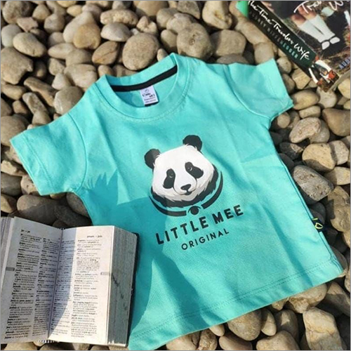 किड्स पांडा प्रिंटेड टी-शर्ट