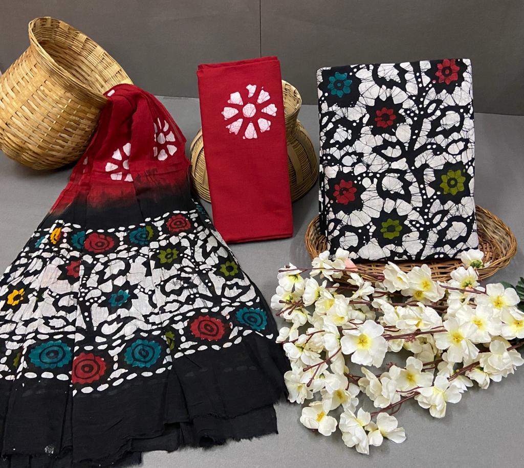 Spring Pure Cotton Hand Block Printed Unstitched Suits