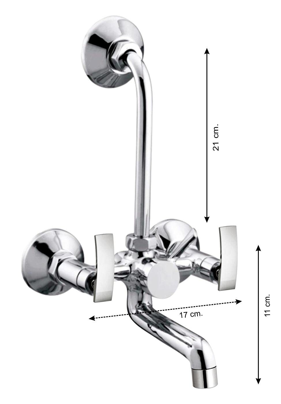Telephonic Wall Mixer - Full Brass, 15 Mm Size | Customized Color, Polished Finish, Steel Construction