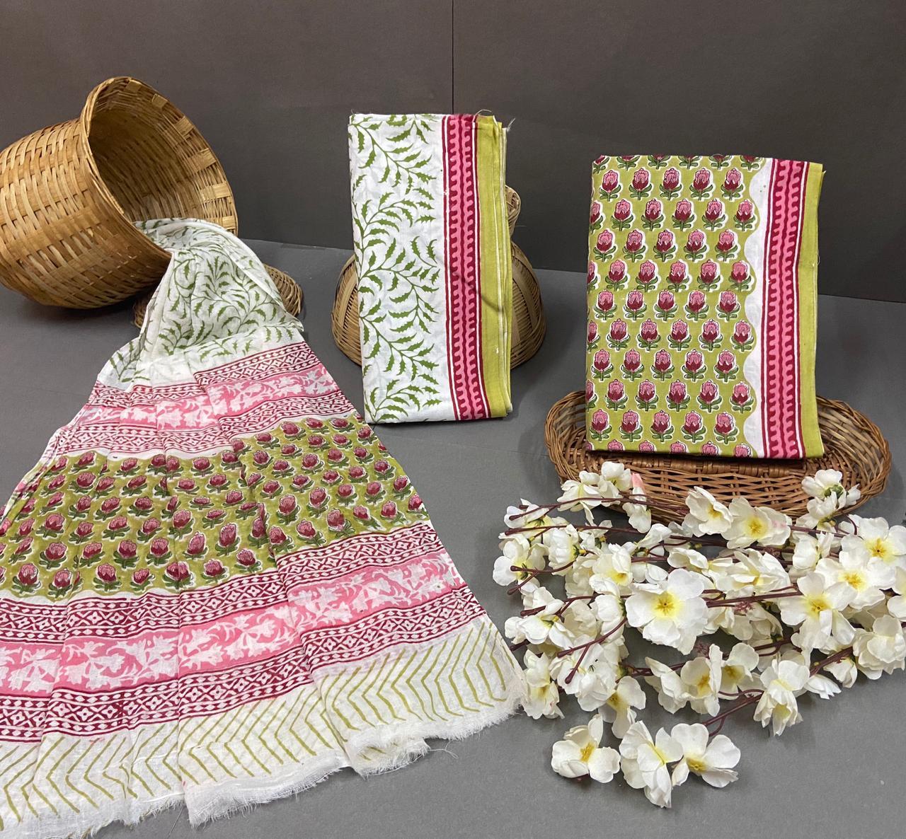 Printed Ladies Cotton Suit With Dupatta