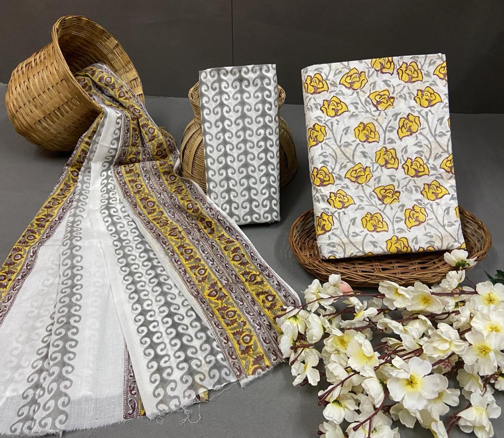 Printed Ladies Cotton Suit With Dupatta