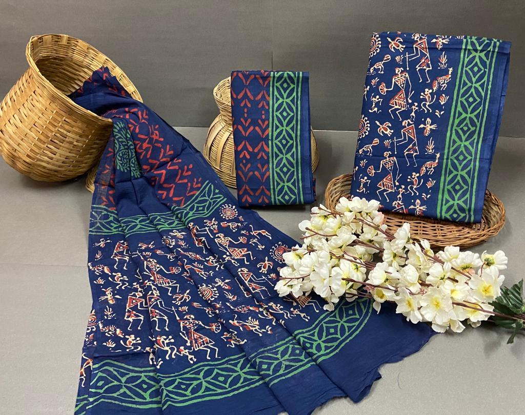 Printed Ladies Cotton Suit With Dupatta