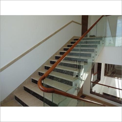 Glass Railing With Wooden Handrail