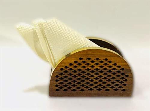 D Net, Napkin Holder With Brass Inlay