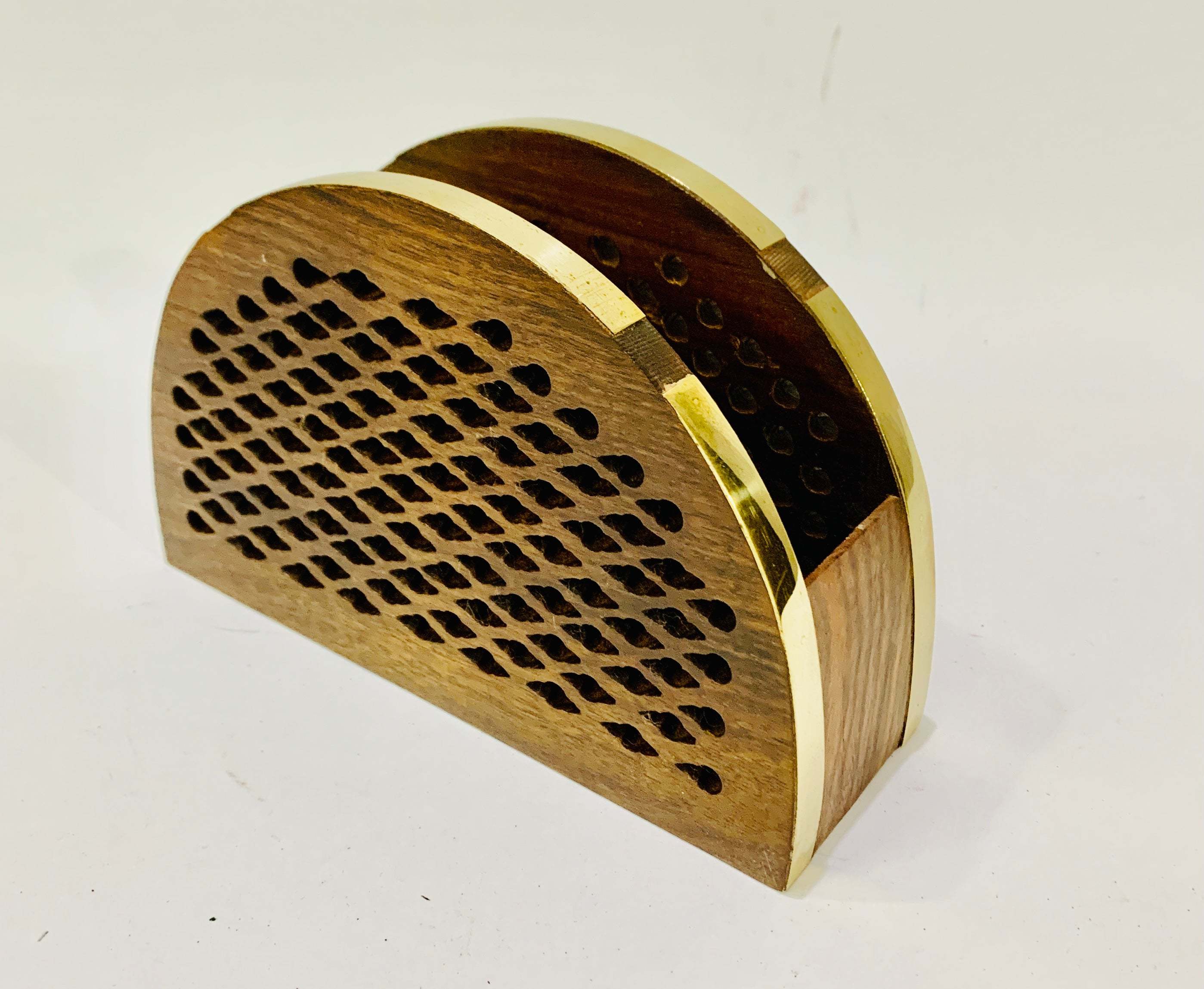 D Net, Napkin Holder With Brass Inlay