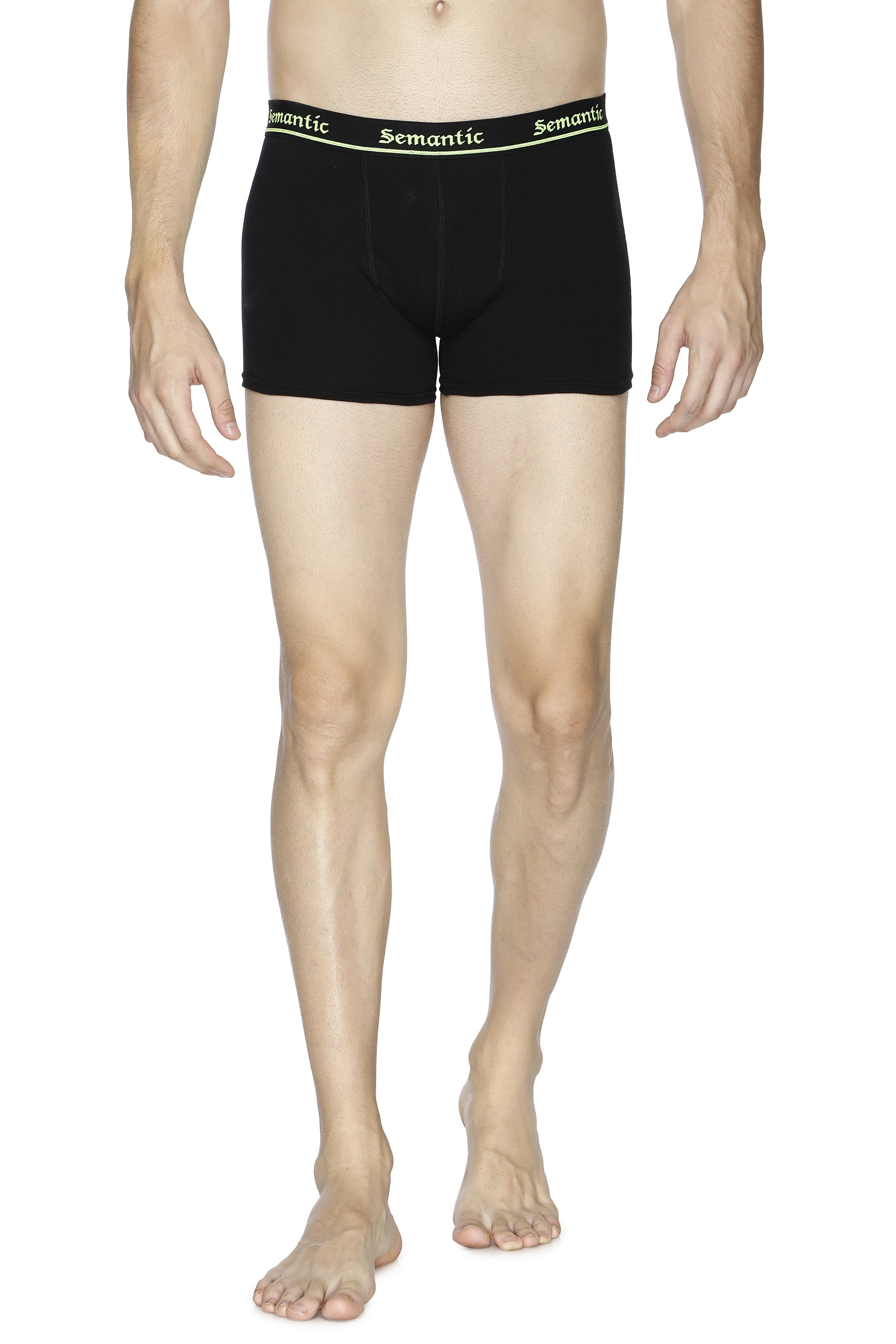 Semantic Men's Black Cotton Solid Trunks Innerwear - Age Group: 18 Above