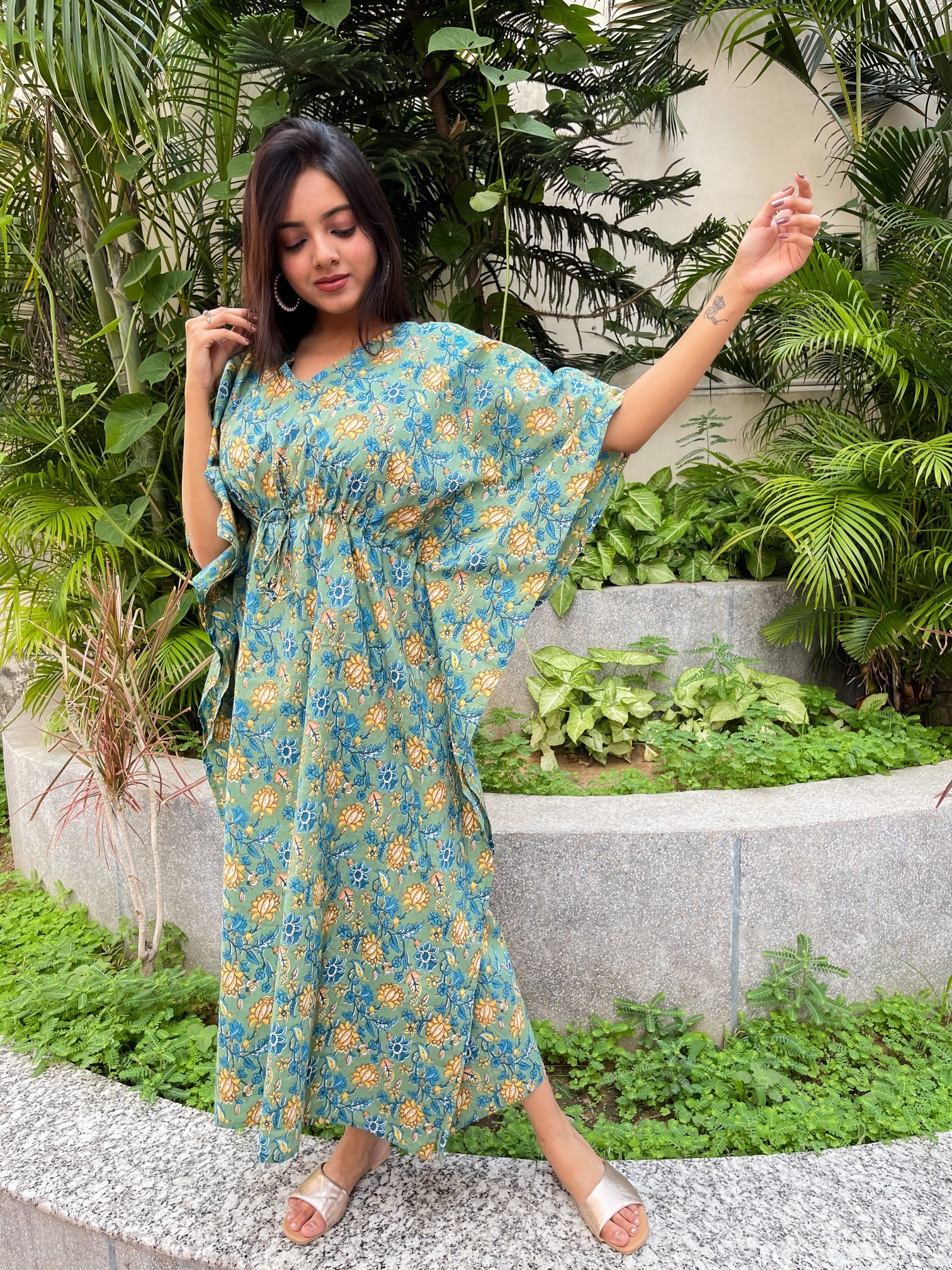 Fancy Printed Kaftans Length: 52 Inch (In)