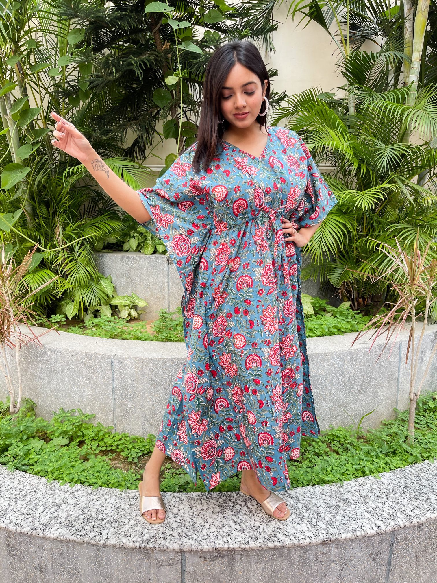 Fancy Printed Kaftans Length: 52 Inch (In)