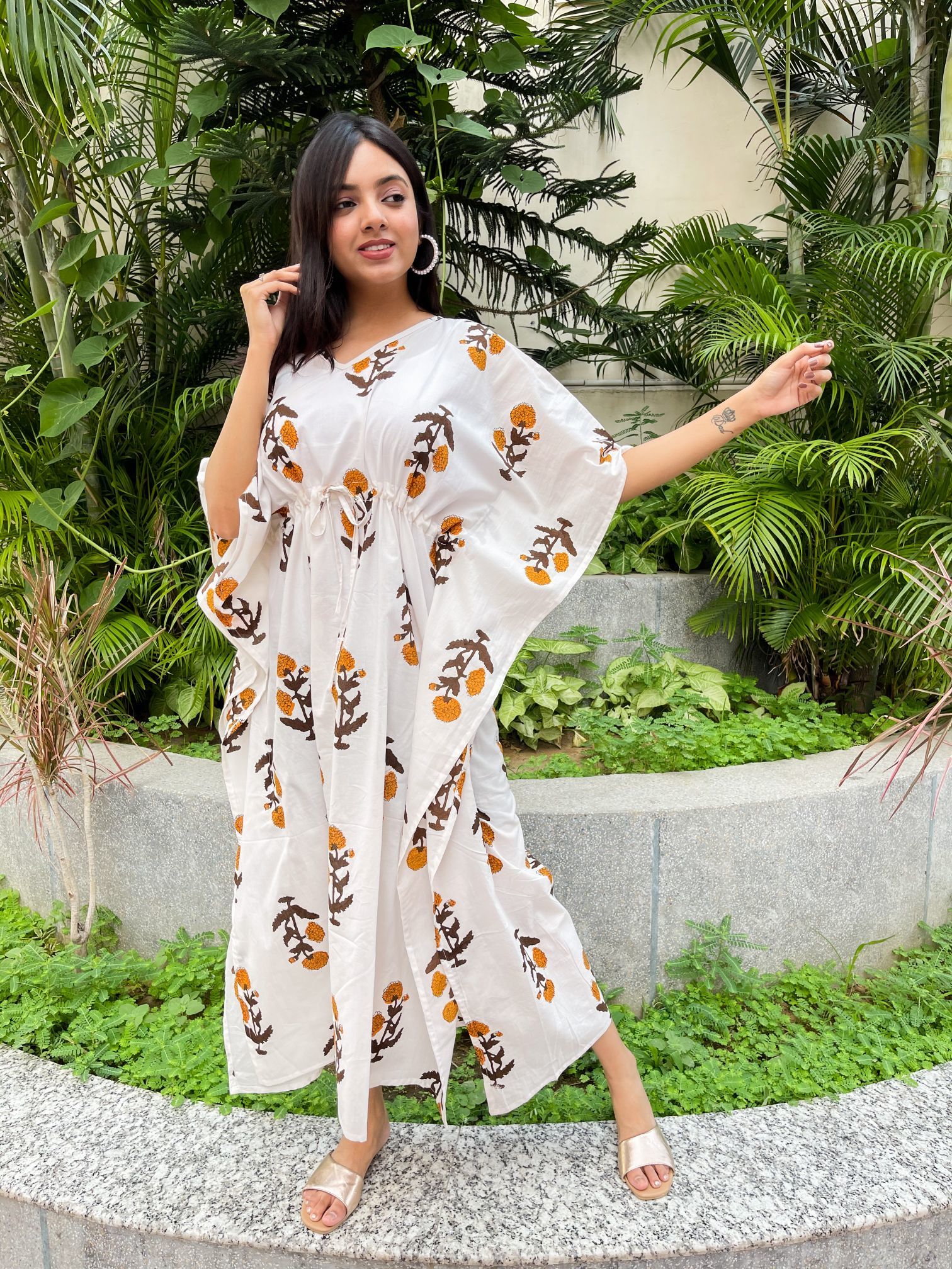 Fancy Printed Kaftans Length: 52 Inch (In)