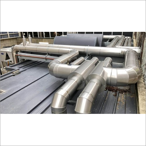 Steam Pipeline Insulation Service - Aluminium Double Layer Glasswool Insulation, Silver Color | 100 Sq Mtr Area, 6 Months Warranty