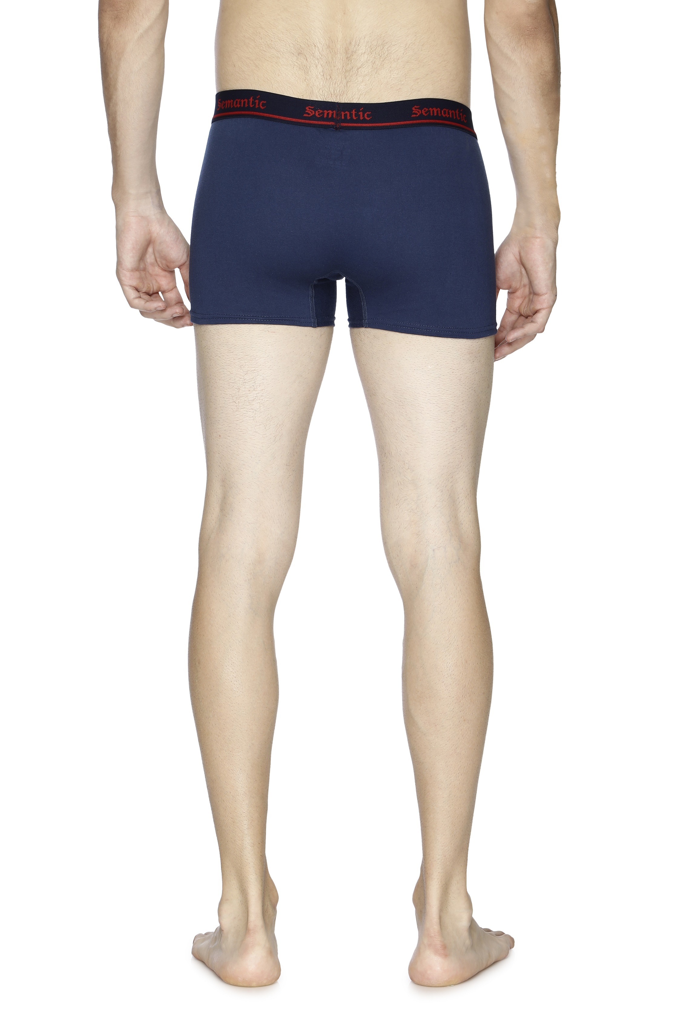 Semantic Cotton Navy Trunks - Solid - Age Group: 18 Above