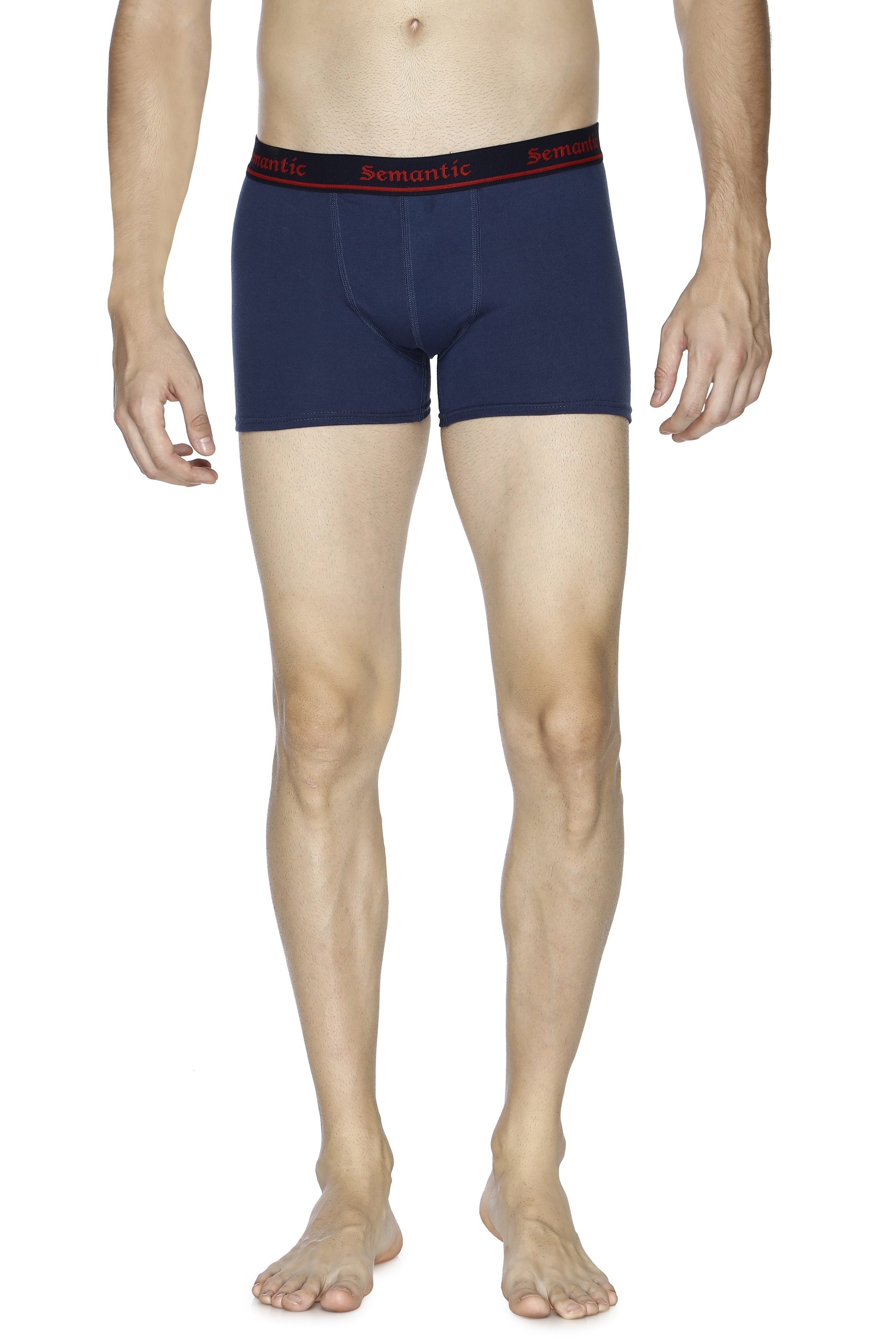 Semantic Cotton Navy Trunks - Solid - Age Group: 18 Above